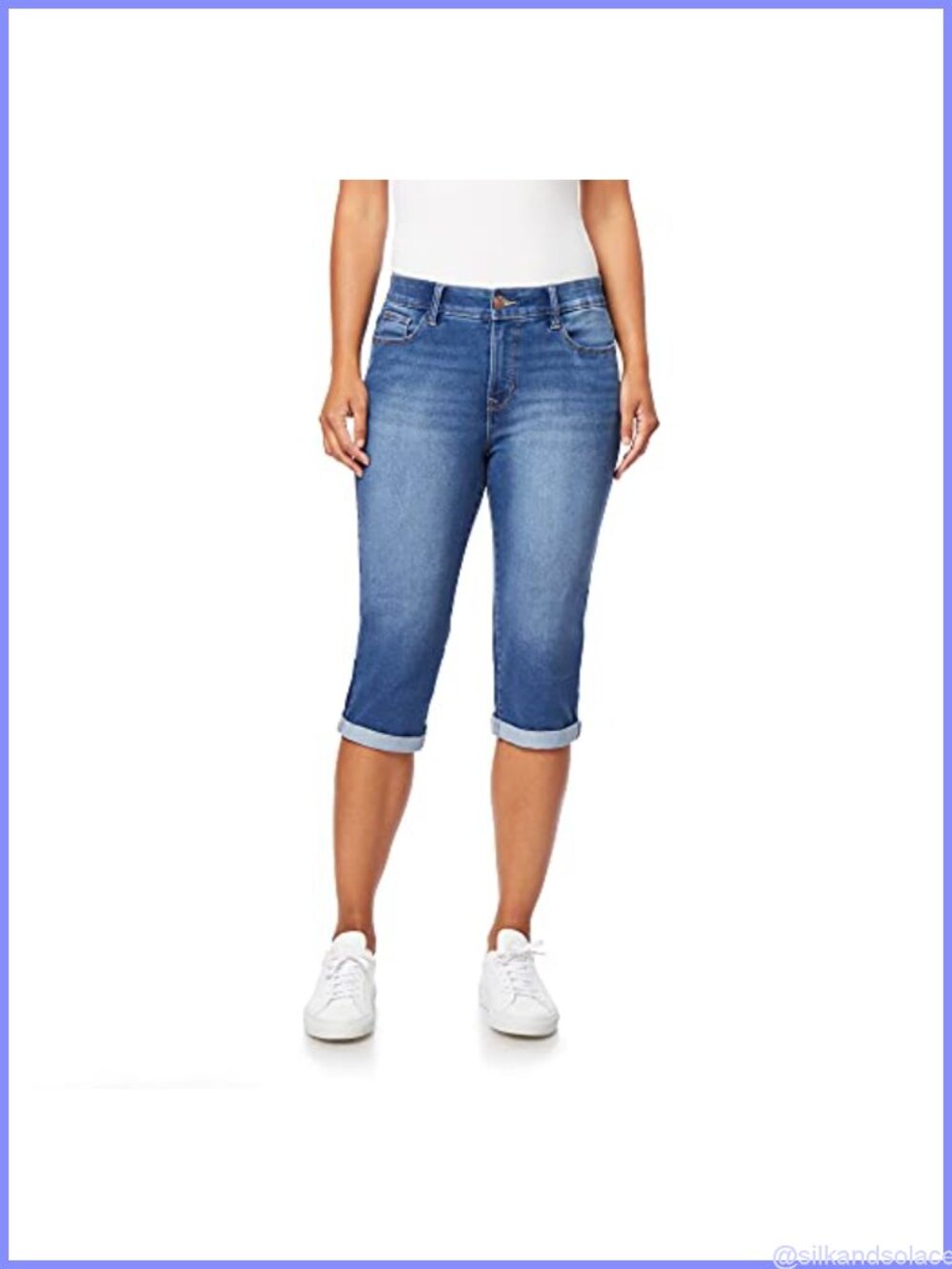 Women's 360 Sculpt Capri Jeans Mid Rise Stretch Denim Cropped